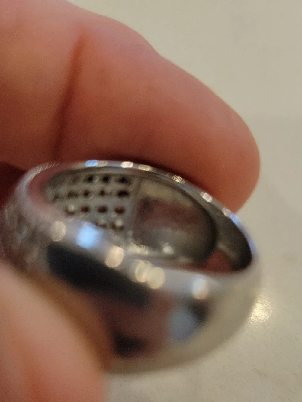 Sterling Silver Pave Dome Ring with Clear Stones - Silver